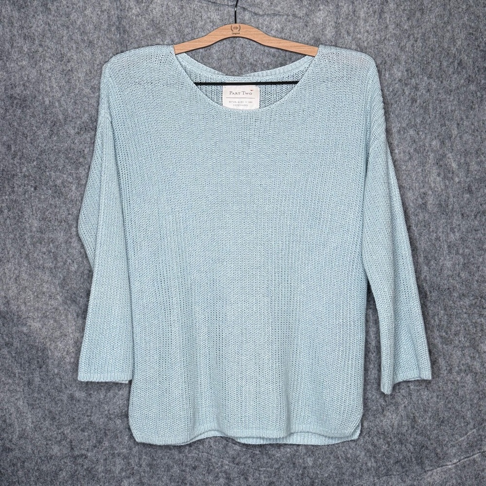Part Two CetronaPw PU Pure Linen Knit‎ Sweater- Sz M